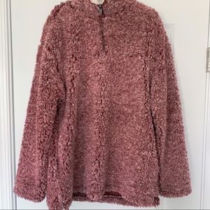 Dark Pink Fluffy Sweater